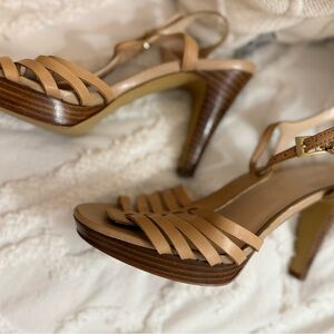 Franco Sarto Tan Leather Stiletto Heels